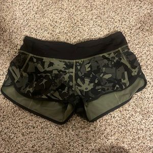 lululemon athletica Black and Green Athletic Shorts